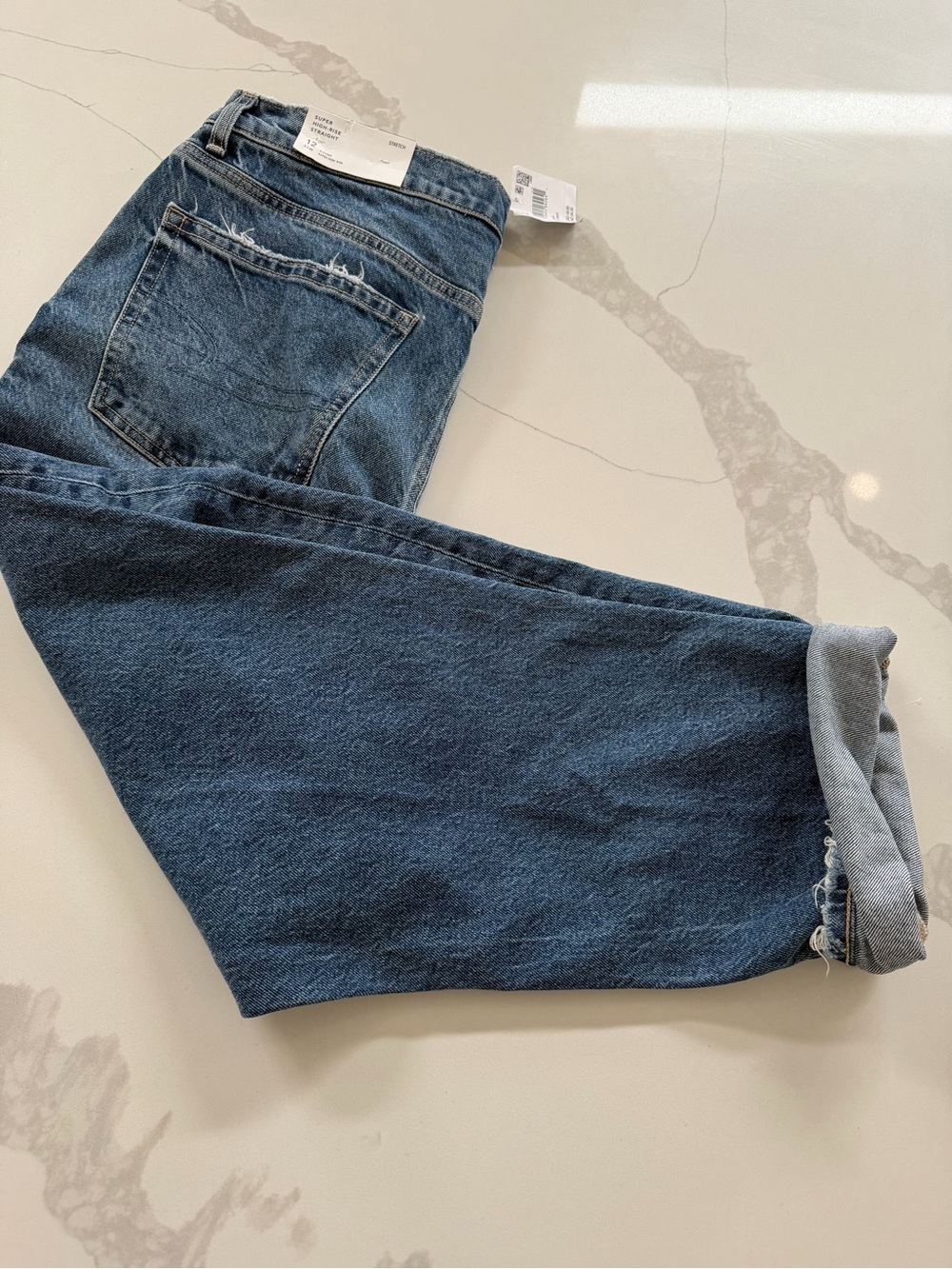american eagle super high rise straight size 12 Short